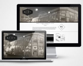 The new Keife and Co website design -  Fine wine merchants in New Orleans - Featuring, about, social feed, contact, and location.