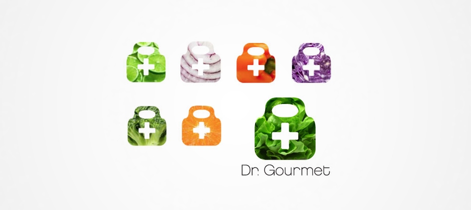 Doctor-gourmet-preliminary-logos-medical-bag-variations-lime-onion-bell-pepper-cabbage-broccoli-orange-lettuce  large